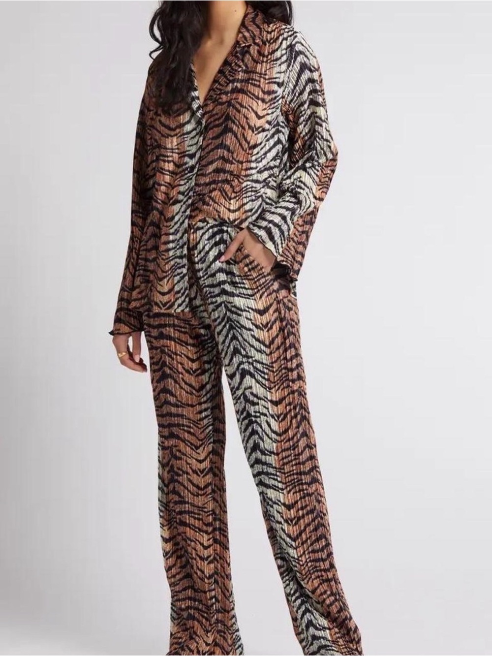 Dressed in LALA Tiger-Stripe Set in Brown & Black